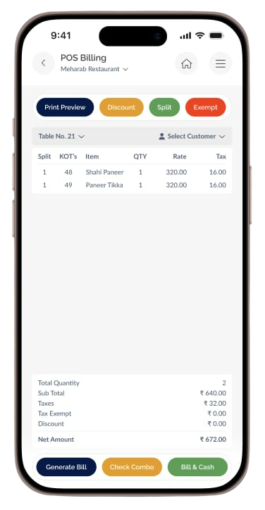 Zyvorik app — Mobile POS billing